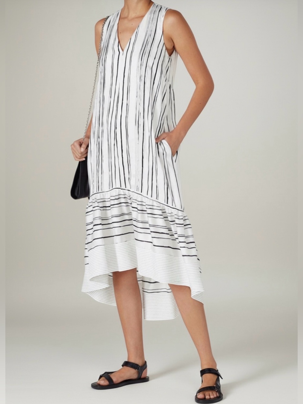 3.1 Phillip Lim High Low Painted Midi Dress